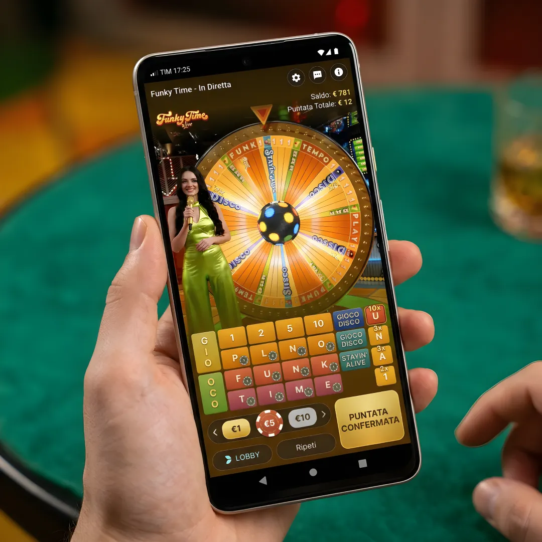 Funky Time app su smartphone Android in modalità portrait - interfaccia mobile HTML5