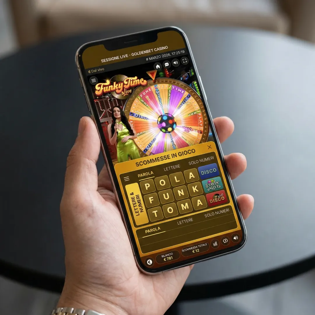 Schermata di gioco Funky Time su Goldenbet Casino - sessione live marzo 2026